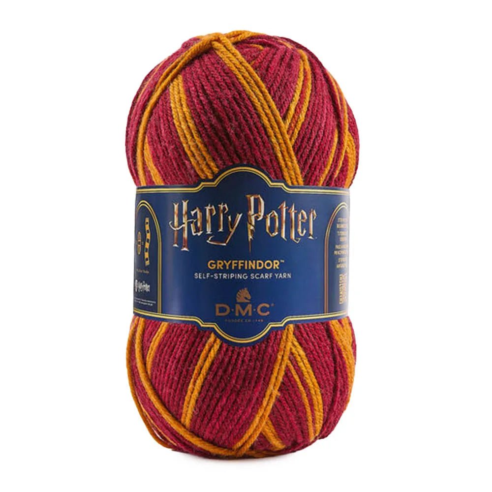 Fil DMC Harry Potter Magic 300 g / 410 m, à rayures automatiques aux couleurs des maisons de Poudlard, disponible en ligne chez Šarlotes audumi