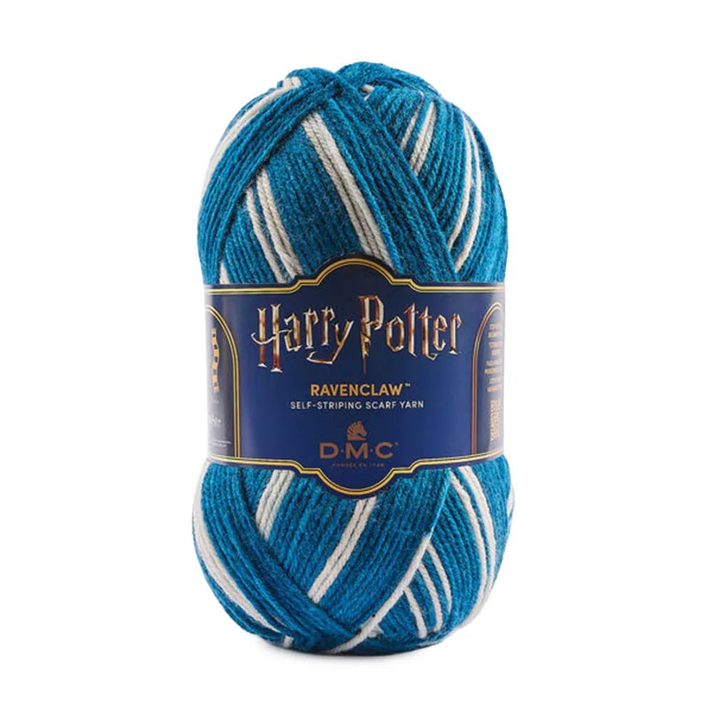 Fil DMC Harry Potter Magic 300 g / 410 m, à rayures automatiques aux couleurs des maisons de Poudlard, disponible en ligne chez Šarlotes audumi