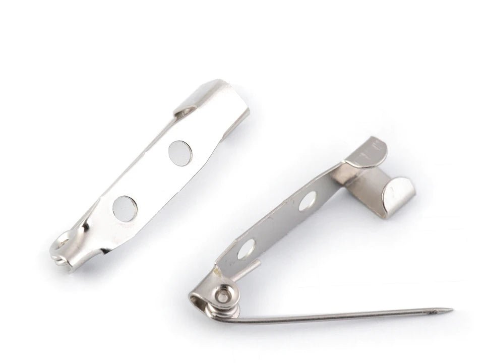 Épingles de sûreté pour fabrication de broches 5x25 mm - argenté (10 pièces)