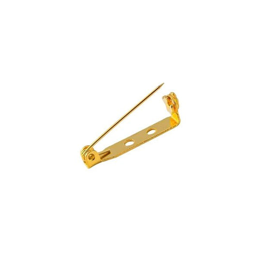Bild mit Sicherheitsnadeln, Büroklammern für die Herstellung von Anstecknadeln 5x34 mm – goldfarben (2 Stk. im Pack) – online erhältlich bei Šarlotes audumi