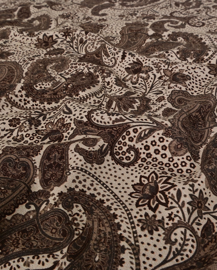 Jersey en coton, motif élégant brun