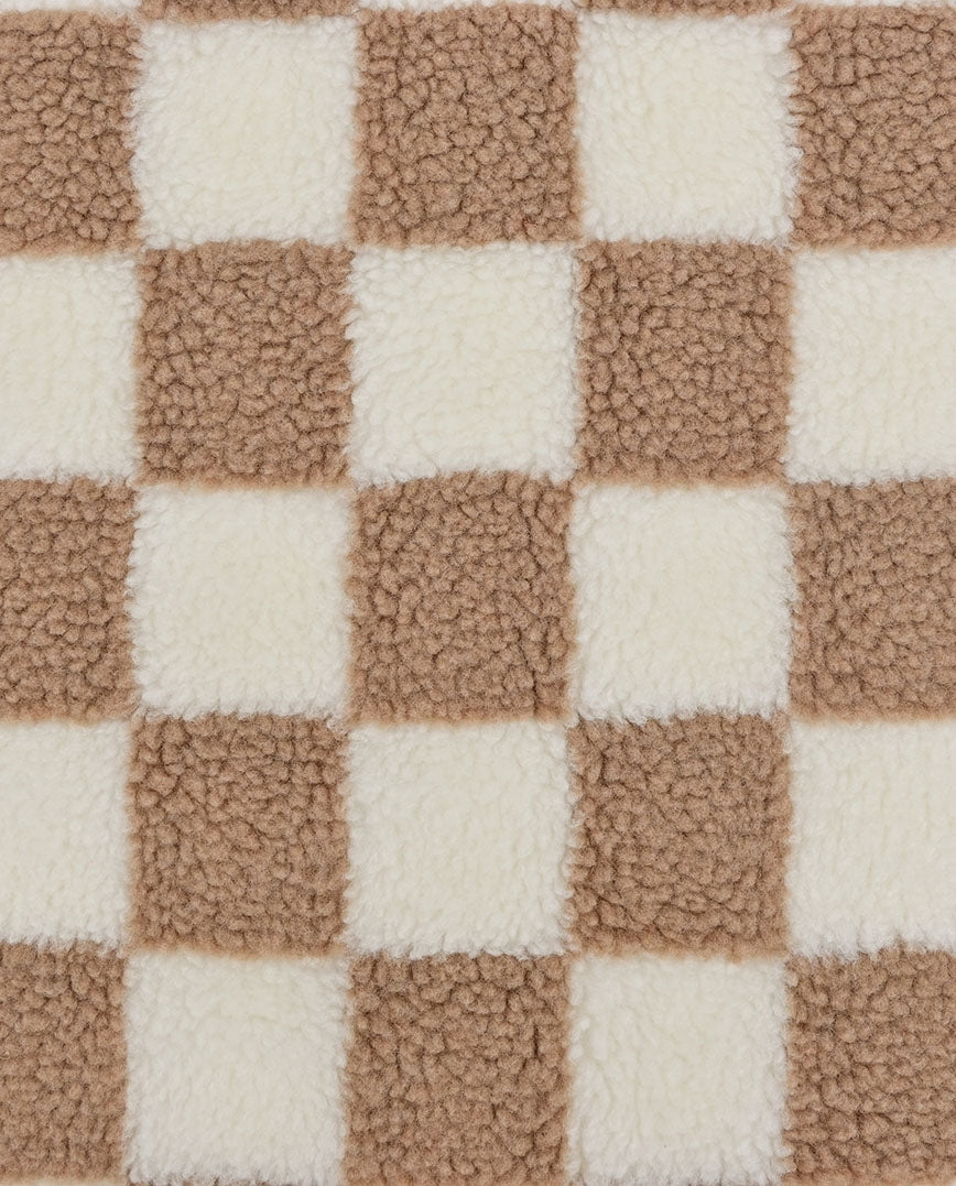 Teddy en polaire à carreaux beige