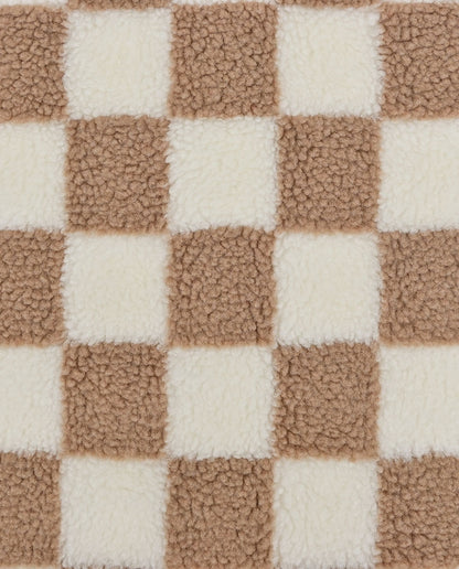 Teddy en polaire à carreaux beige