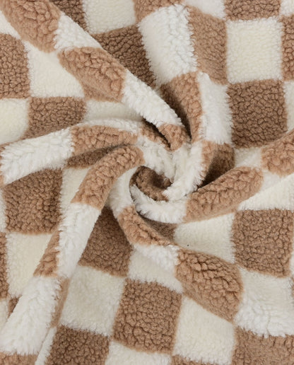 Teddy en polaire à carreaux beige