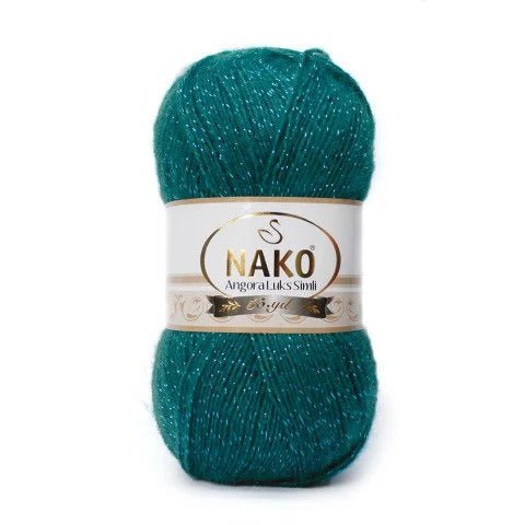 Fil à tricoter NAKO ANGORA LUKS SIMLI avec brillance - 550m 100g