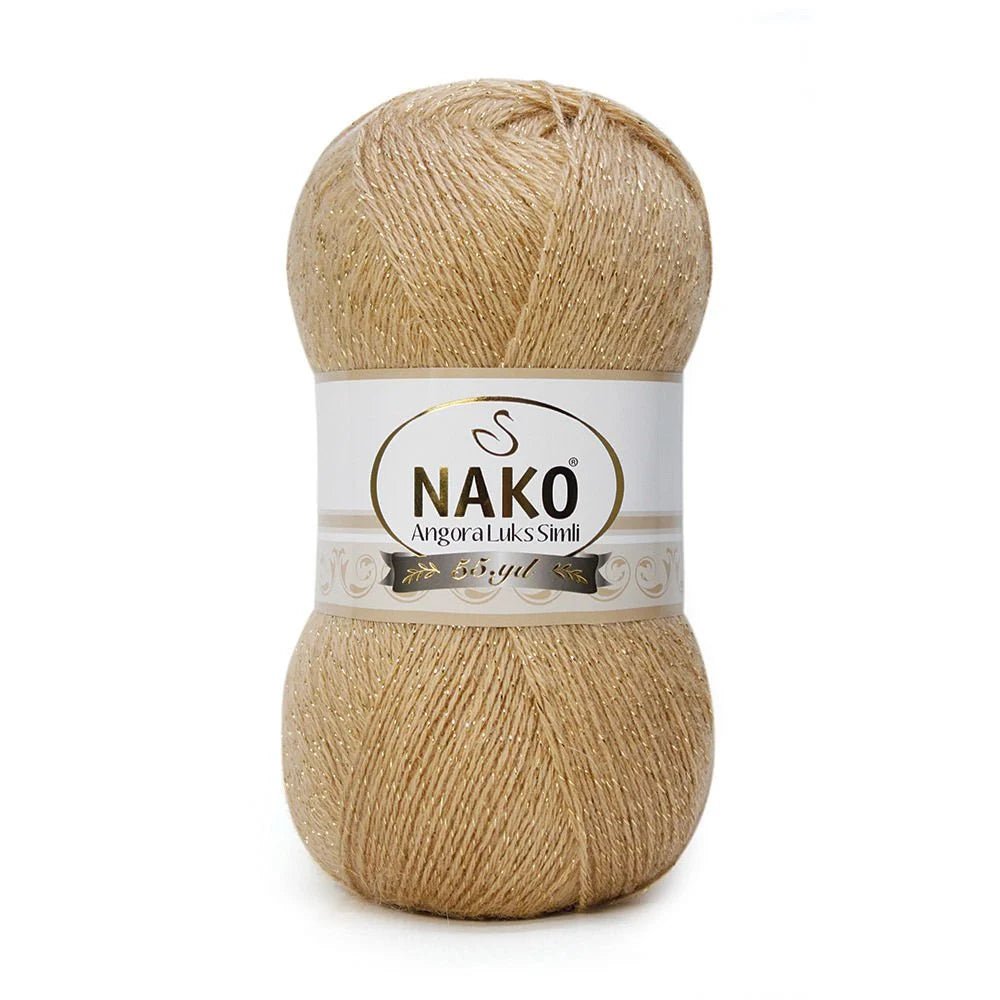 Fil à tricoter NAKO ANGORA LUKS SIMLI avec brillance - 550m 100g