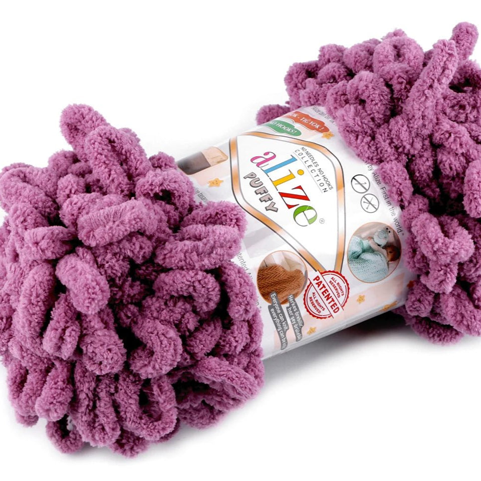 Fil Alize Puffy - vieux rose 9 m 100 g #28