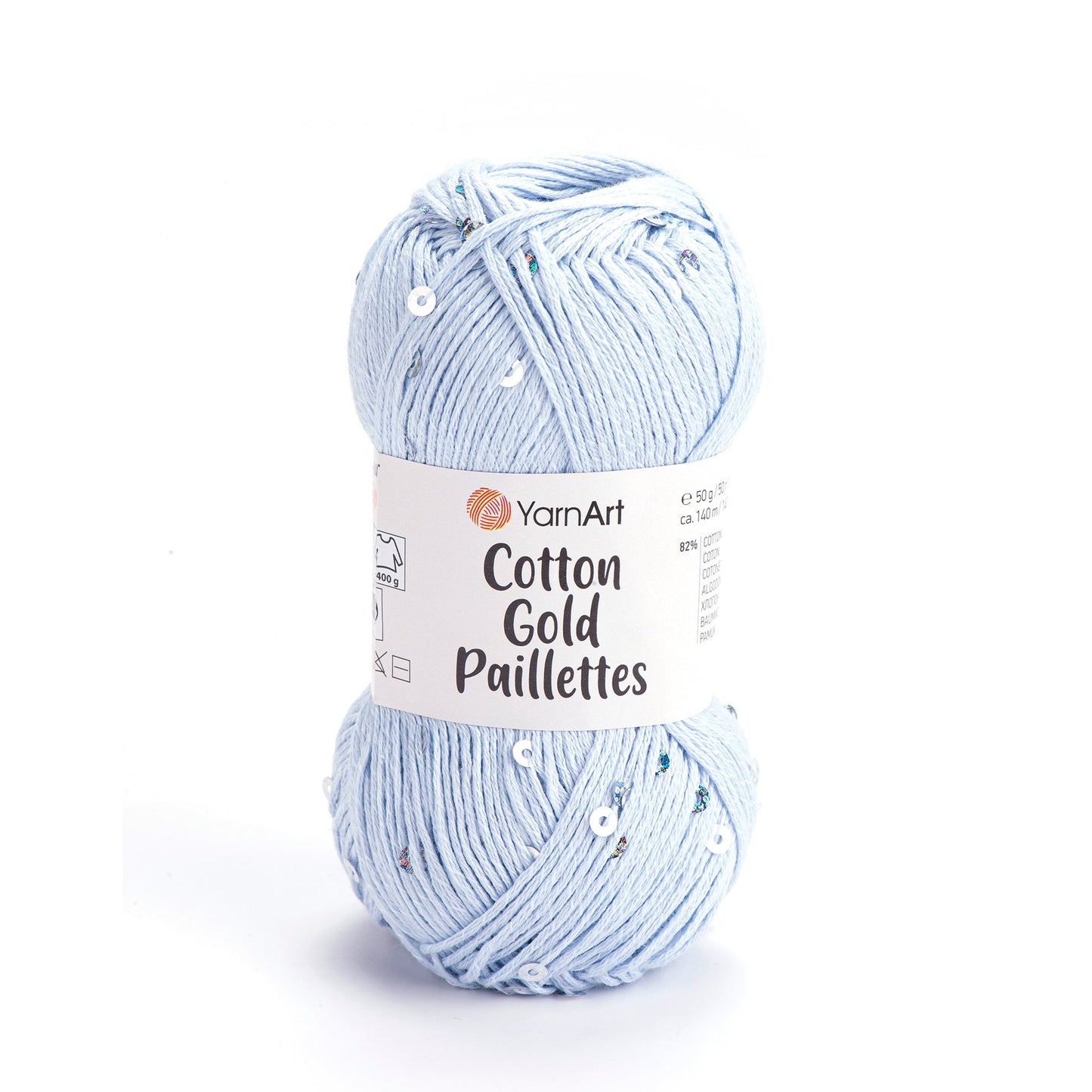 Attēls ar Dzija YarnArt Cotton Gold Paillettes ar fliteriem - 50g / 140m – pieejams Šarlotes audumi