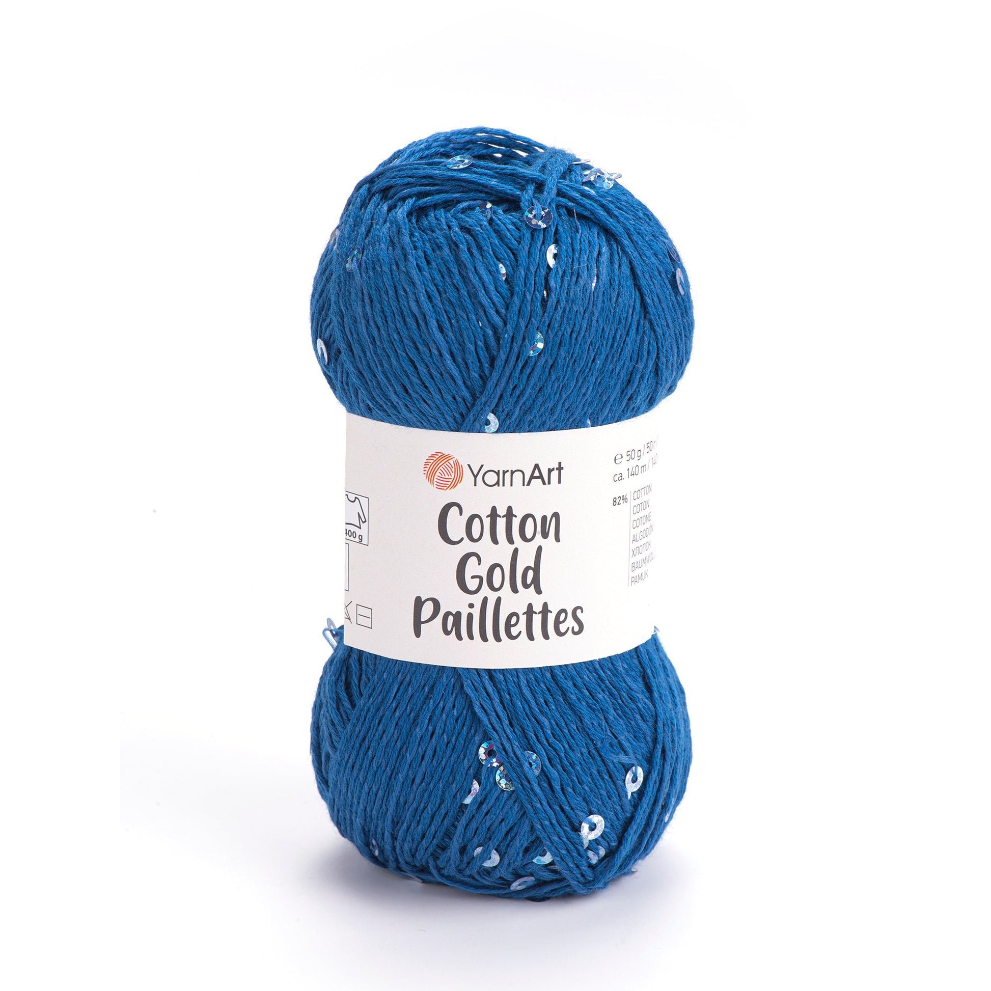 Attēls ar Dzija YarnArt Cotton Gold Paillettes ar fliteriem - 50g / 140m – pieejams Šarlotes audumi