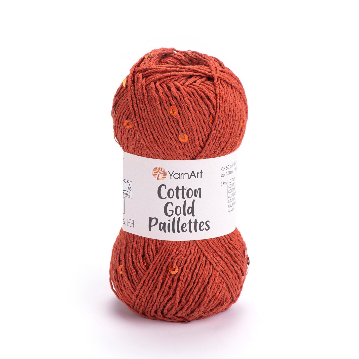 Attēls ar Dzija YarnArt Cotton Gold Paillettes ar fliteriem - 50g / 140m – pieejams Šarlotes audumi