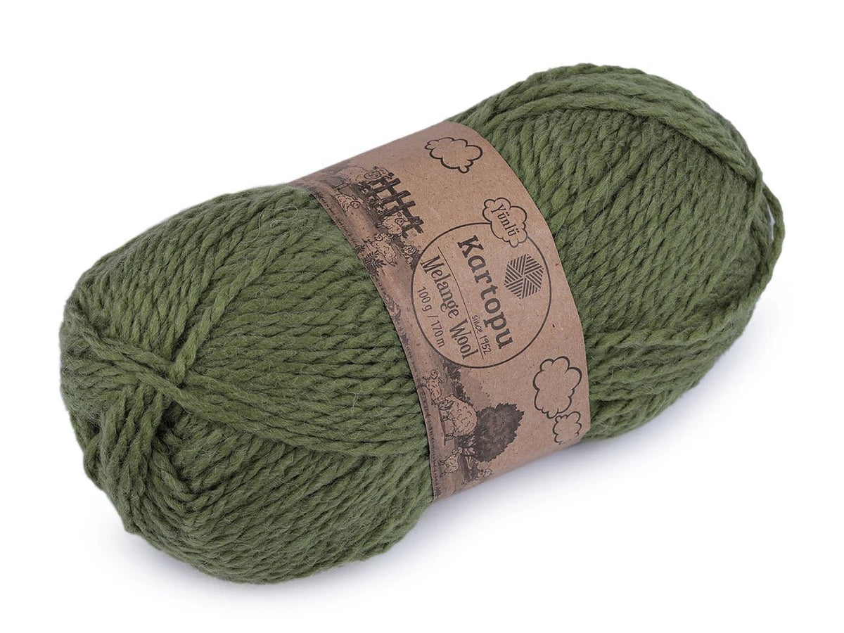 Image avec fil de laine KARTOPU MELANGE WOOL 100 g / 170 m – disponible en ligne chez Šarlotes audumi