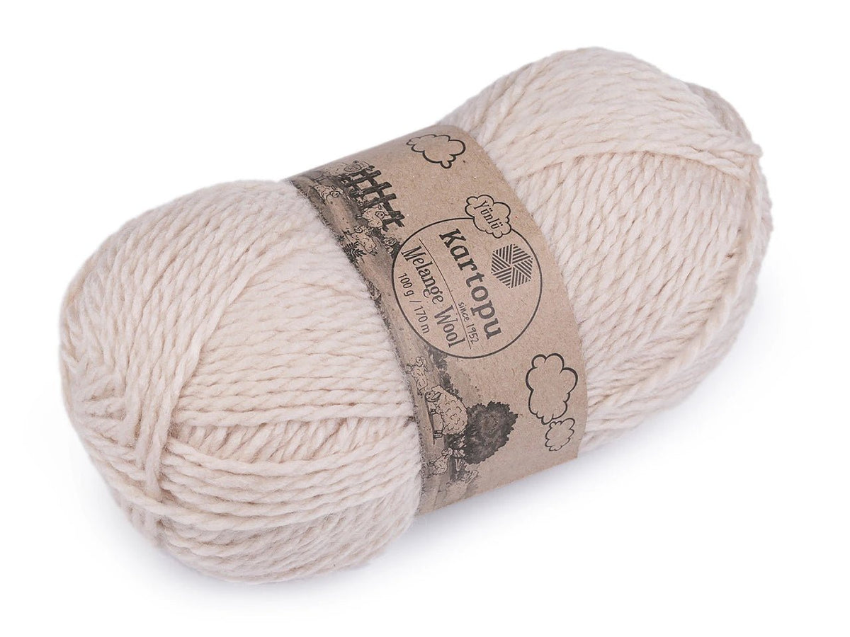 Image avec fil de laine KARTOPU MELANGE WOOL 100 g / 170 m – disponible en ligne chez Šarlotes audumi