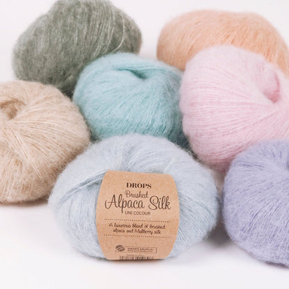Image of DROPS Brushed Alpaca Silk yarn - 25 g / 140 m – available at Šarlotes audumi