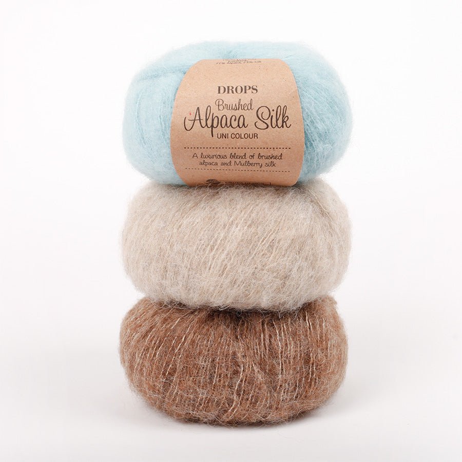 Image of DROPS Brushed Alpaca Silk yarn - 25 g / 140 m – available at Šarlotes audumi