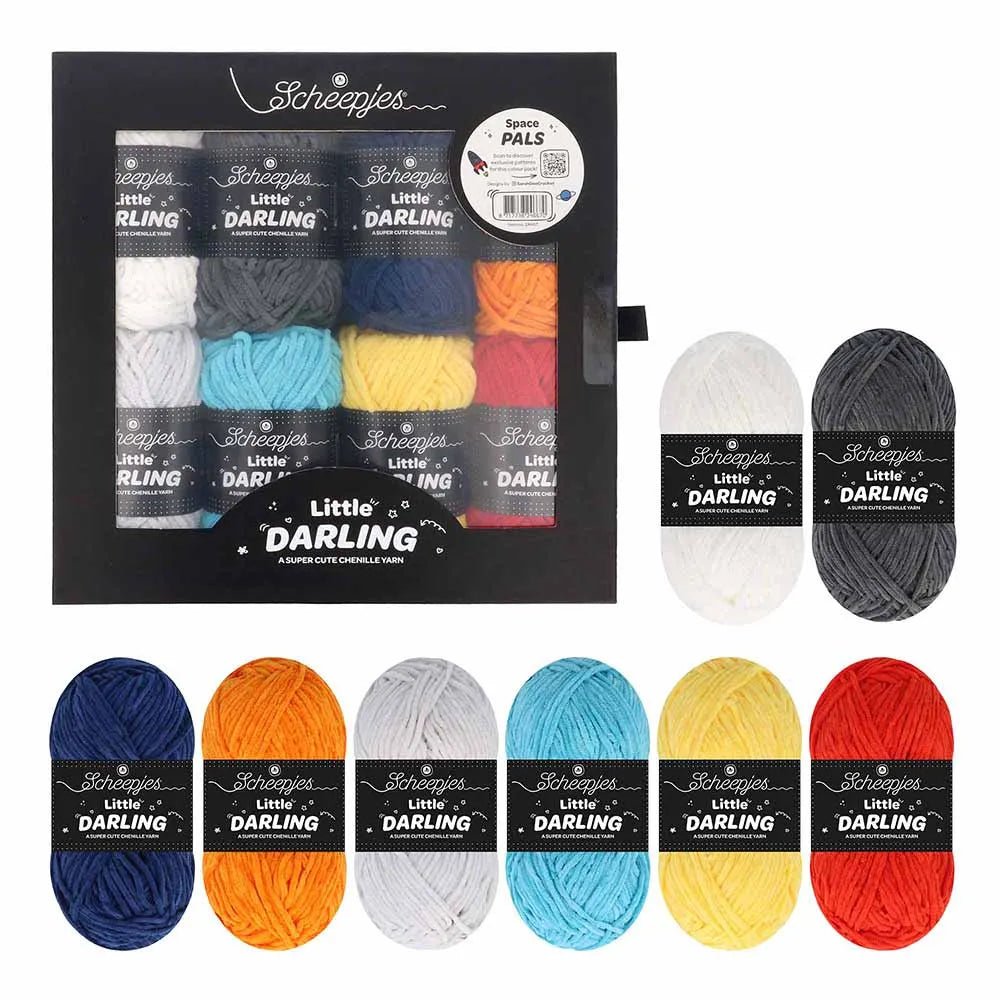 alt
Image with Scheepjes Little Darling yarn set color set 8×25g – Farm Friends 24667 – available at Šarlotes Audumi