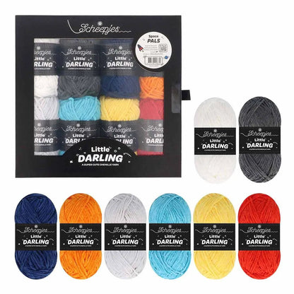alt
Image with Scheepjes Little Darling yarn set color set 8×25g – Farm Friends 24667 – available at Šarlotes Audumi
