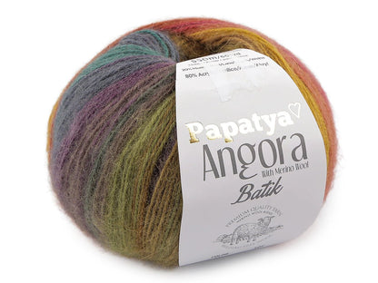 Bild mit Dzijas Papatya Angora Batik 100g / 550m – erhältlich bei Šarlotes audumi