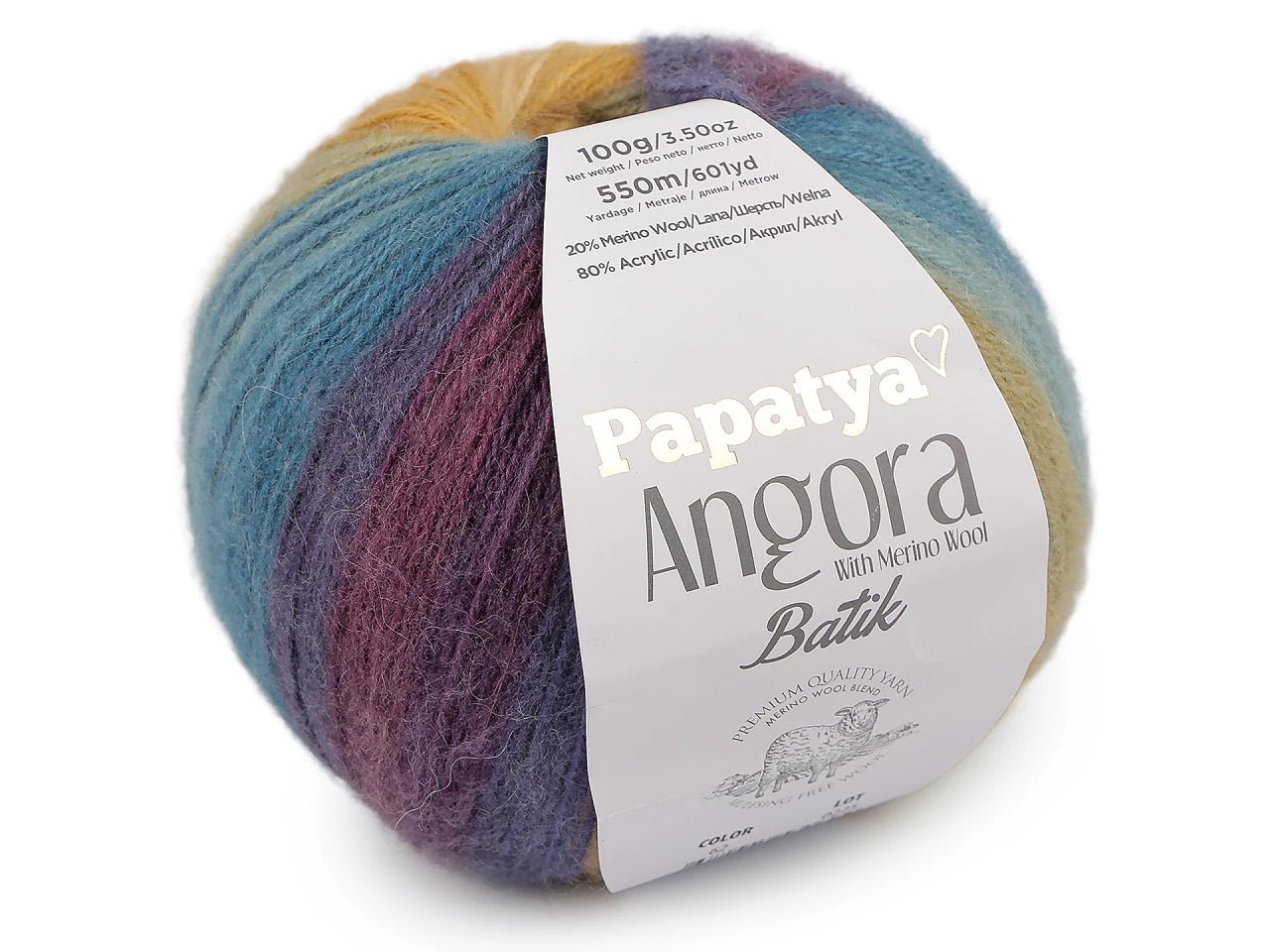 Attēls ar Dzijas Papatya Angora Batik 100g / 550m – pieejams Šarlotes audumi