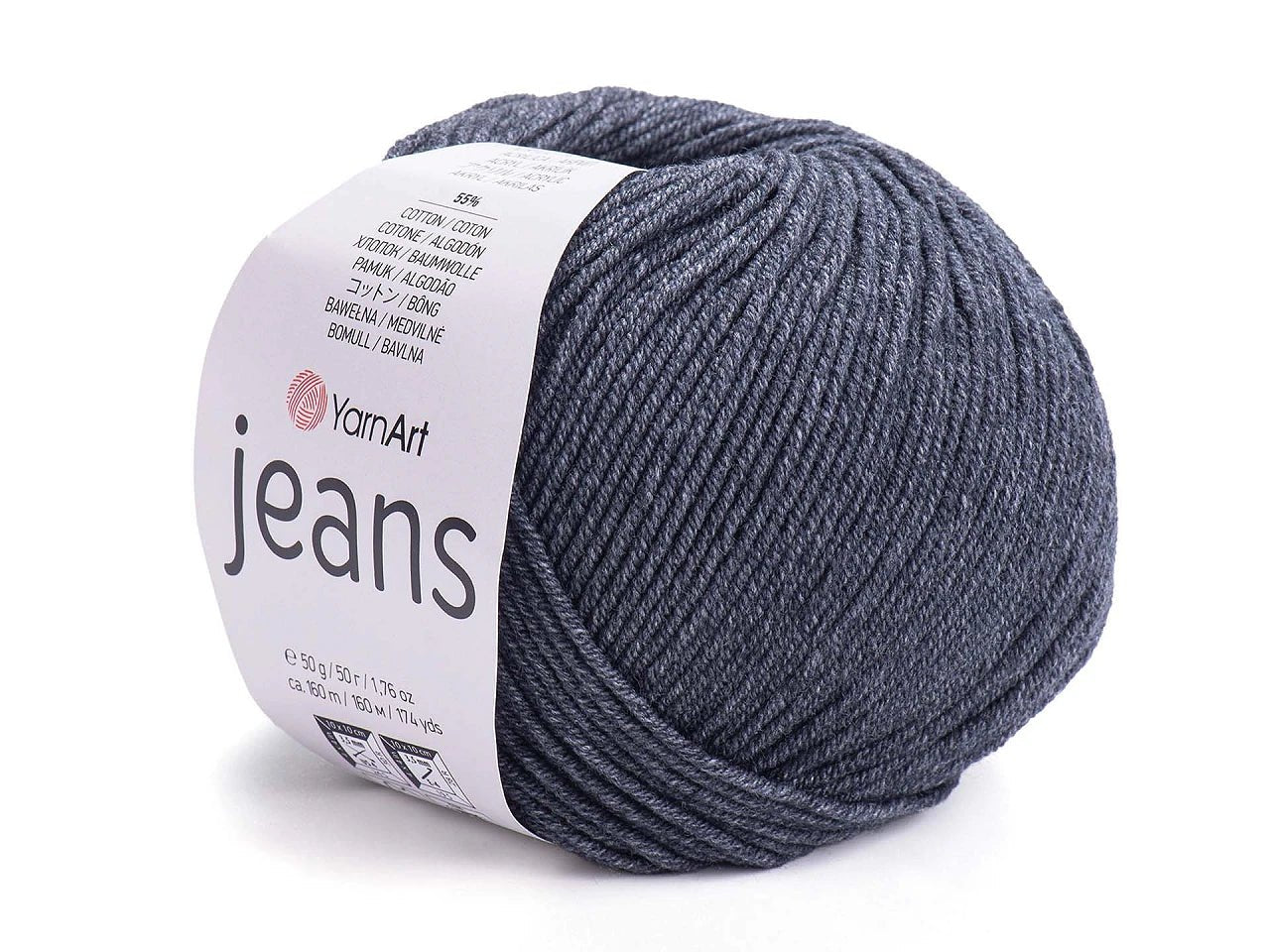 Image du fil YarnArt Jeans - 50g / 160m – disponible chez Šarlotes audumi