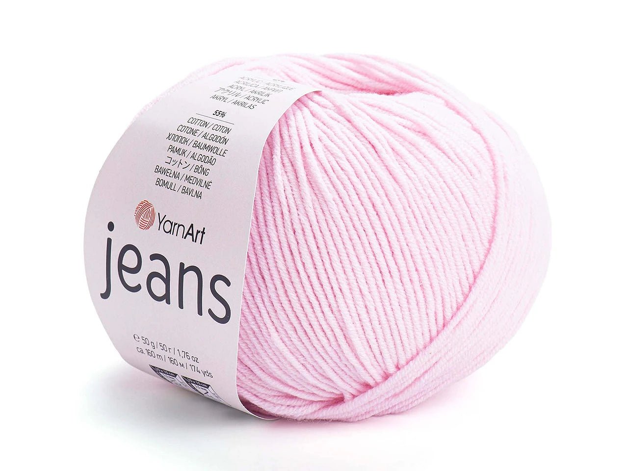 Image du fil YarnArt Jeans - 50g / 160m – disponible chez Šarlotes audumi