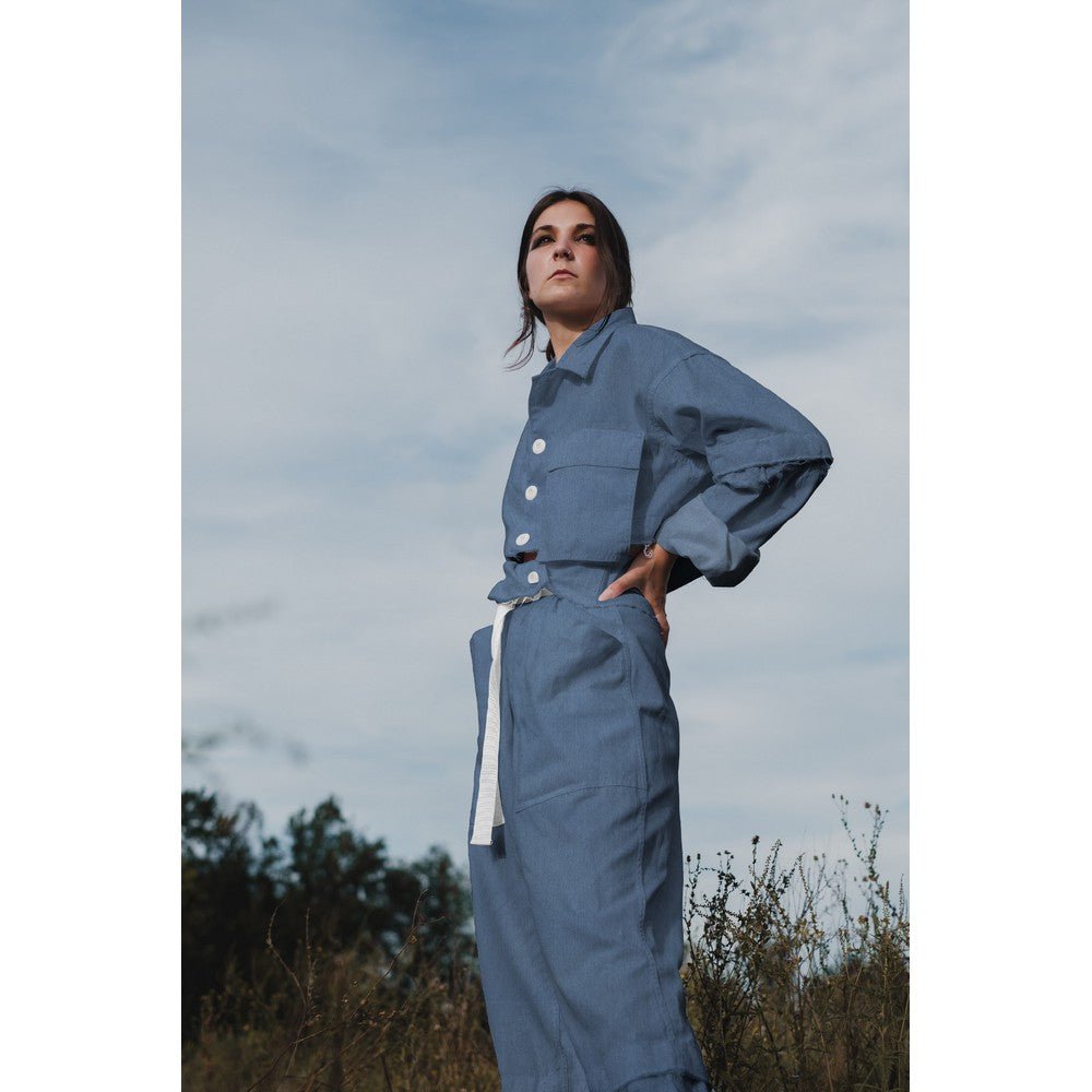 Denim fabric with elastane - black 200 g/m²