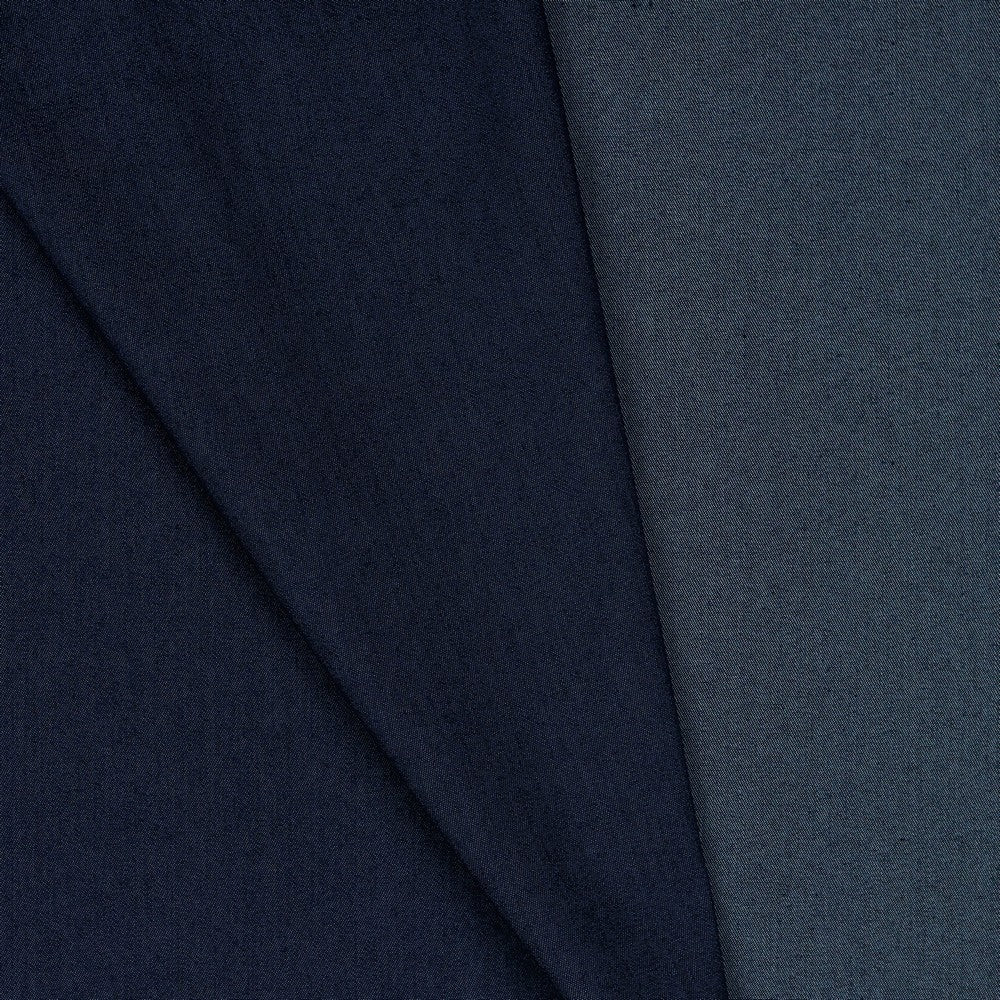 Tissu denim avec élasthanne, bleu foncé 200 g/m²