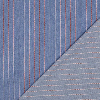 Image de tissu denim à rayures 190 g/m² – disponible chez Šarlotes audumi