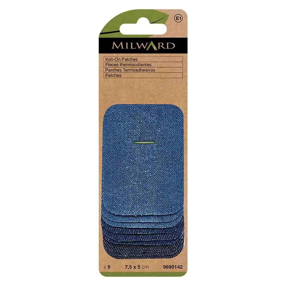 Džinsa ielāpi apģērbam uzgludināmais Milward 7.5x5cm - 9 gab.