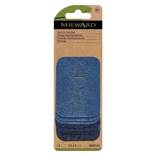 Džinsa ielāpi apģērbam uzgludināmais Milward 7.5x5cm - 9 gab.