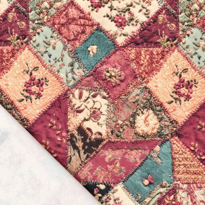 Image of denim rose patchwork cotton twill 295 g/m² – available at Šarlotes audumi