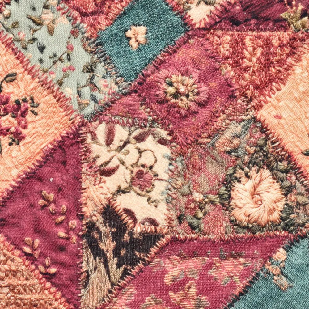 Image of denim rose patchwork cotton twill 295 g/m² – available at Charlotte's Fabrics