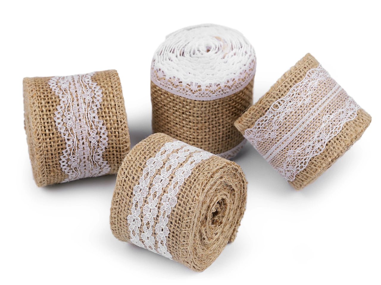 Jute ribbon with lace | 50 mm and 60 mm