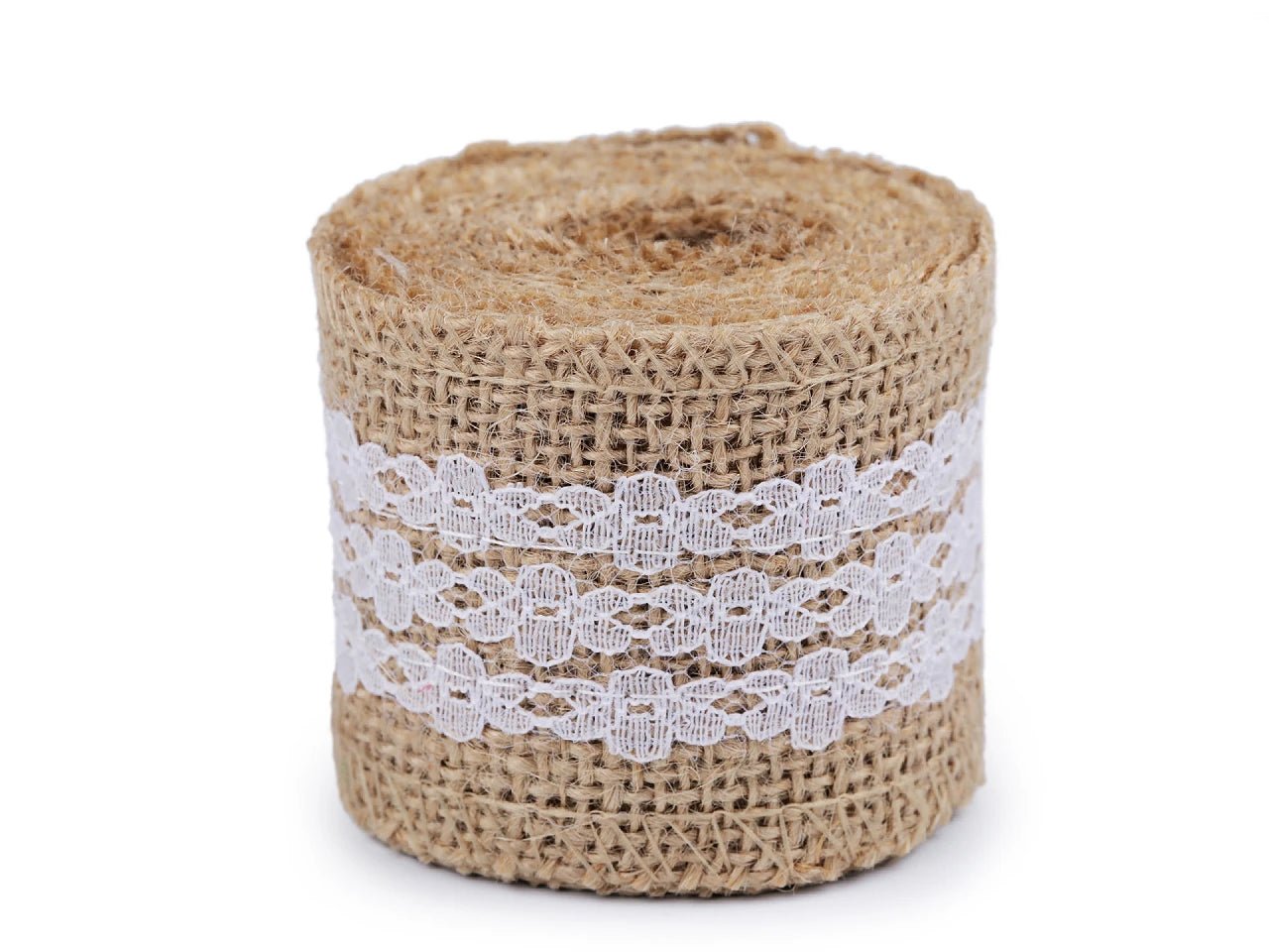 Jute ribbon with lace | 50 mm and 60 mm