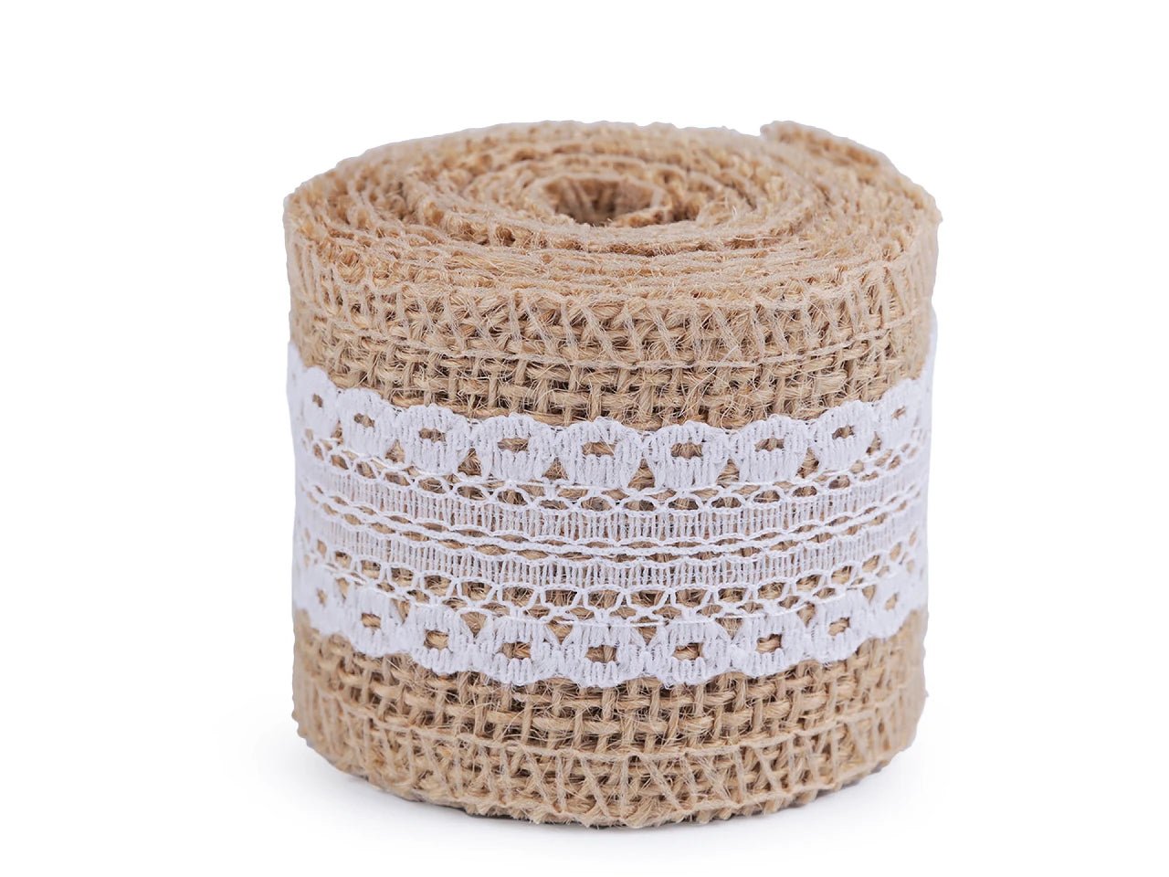Jute ribbon with lace | 50 mm and 60 mm