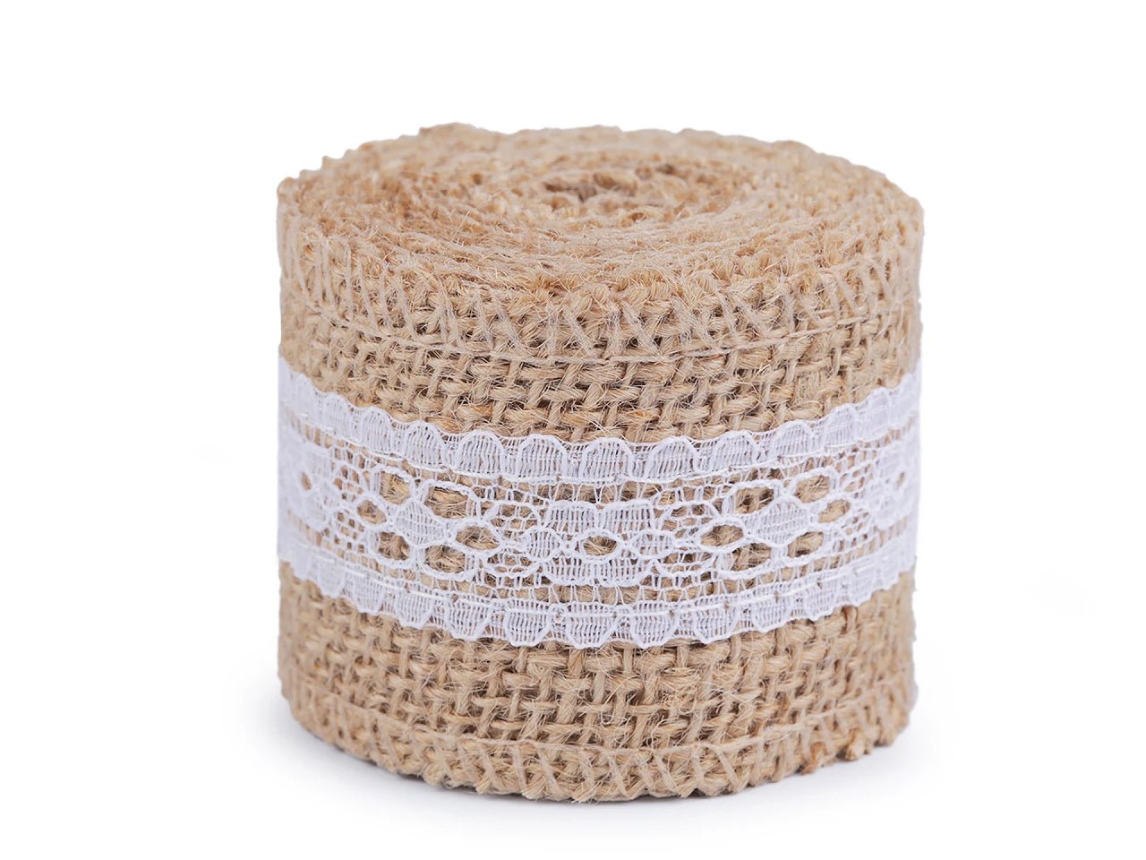 Jute ribbon with lace | 50 mm and 60 mm