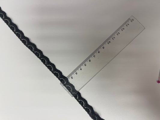 Image avec dentelle élastique 1,1 cm-noir charbon – disponible en ligne chez Šarlotes audumi