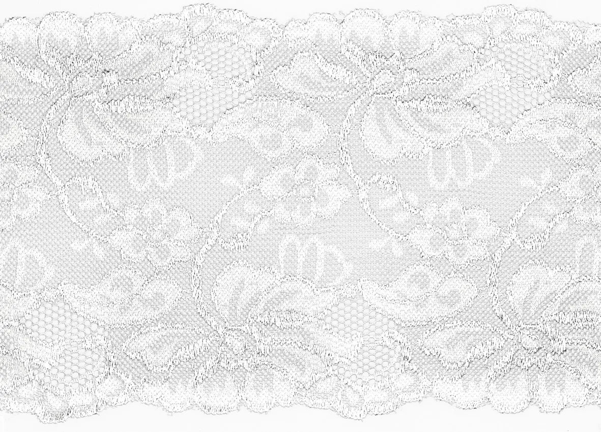 Dentelle élastique - 15 cm - blanche