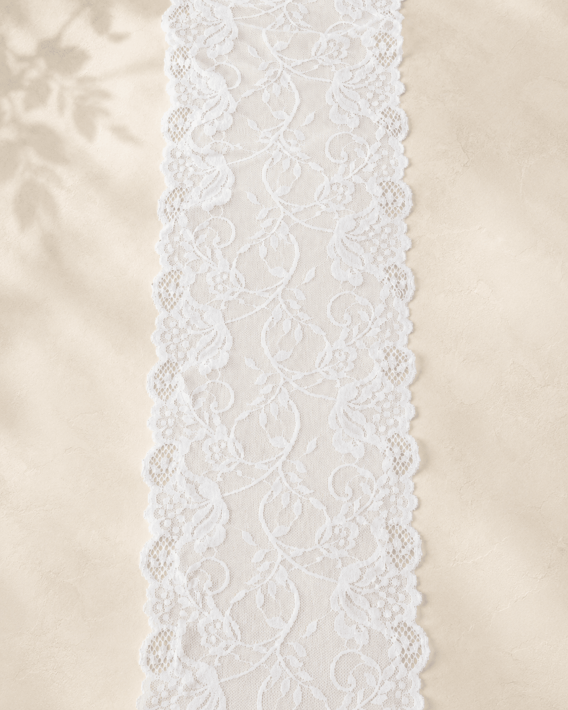 Image with elastic lace 15 cm - white – available online at Šarlotes audumi