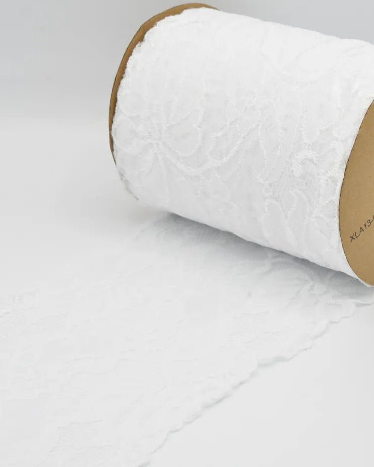 Dentelle élastique - 15 cm - blanche