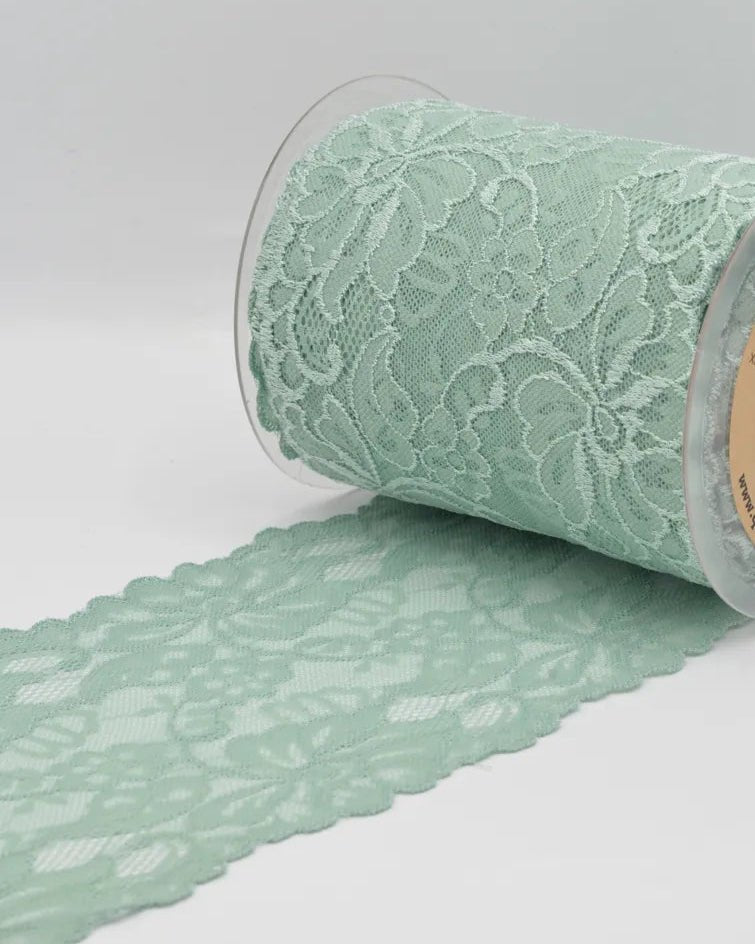 Dentelle élastique - 15 cm - menthe