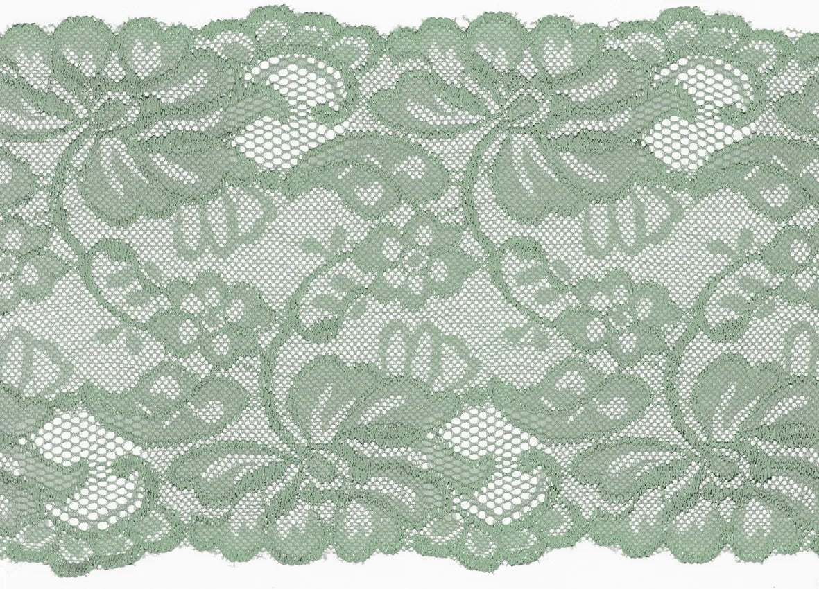 Dentelle élastique - 15 cm - menthe