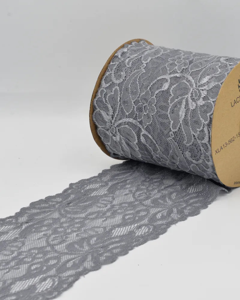 Dentelle élastique - 15 cm - grise