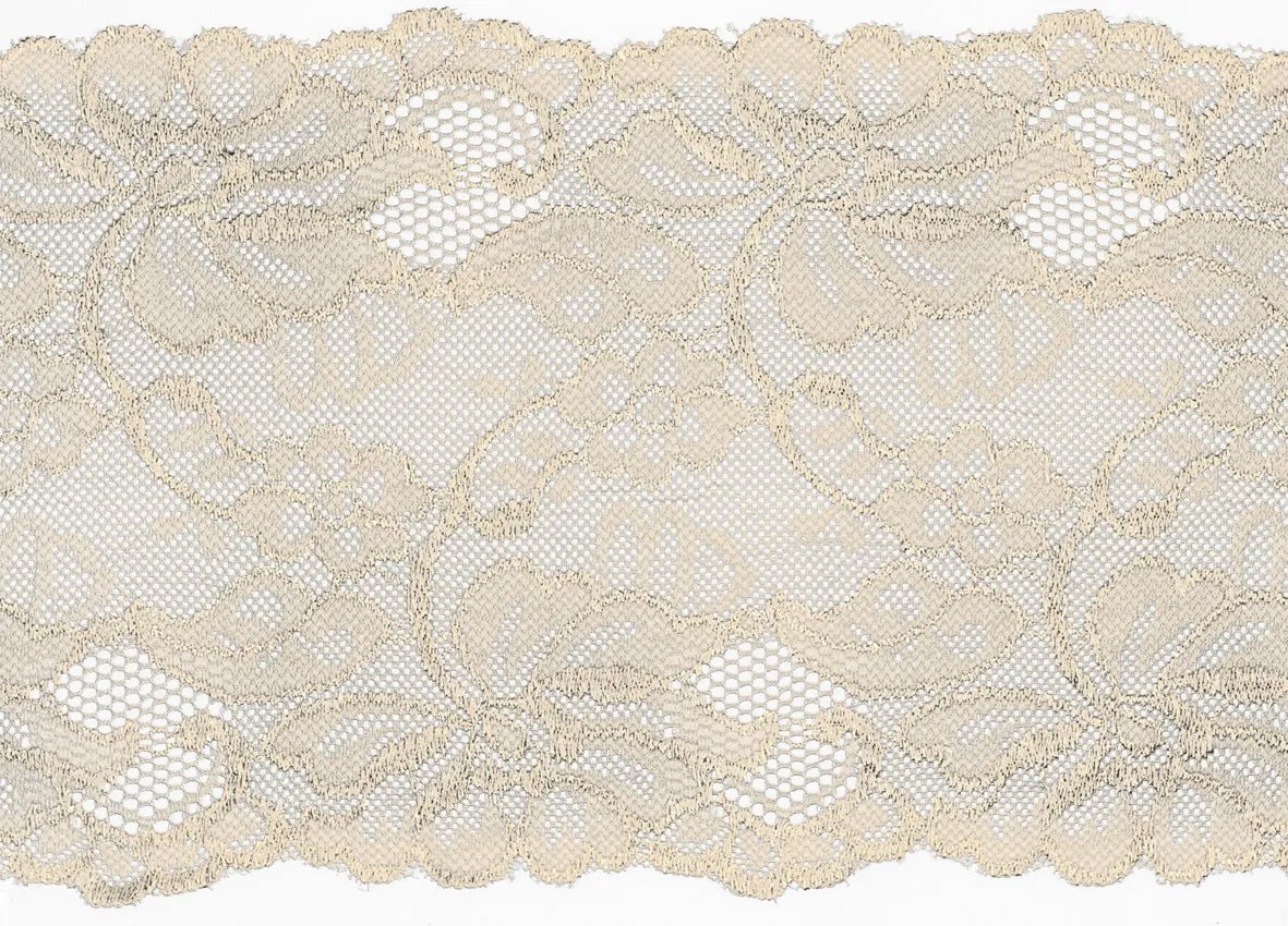 Dentelle élastique - 15 cm - blanc lait