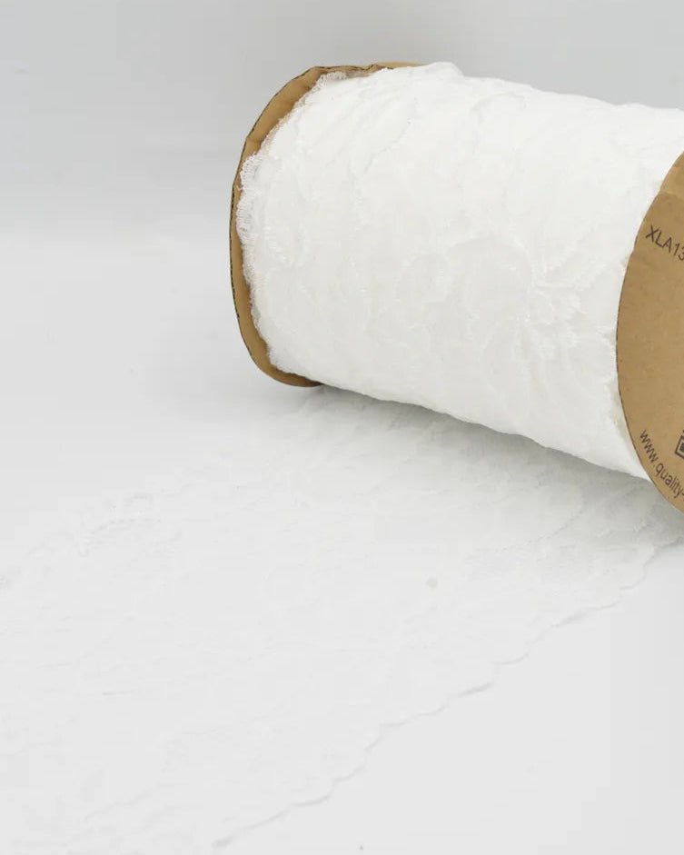 Dentelle élastique - 15 cm - blanc laiteux