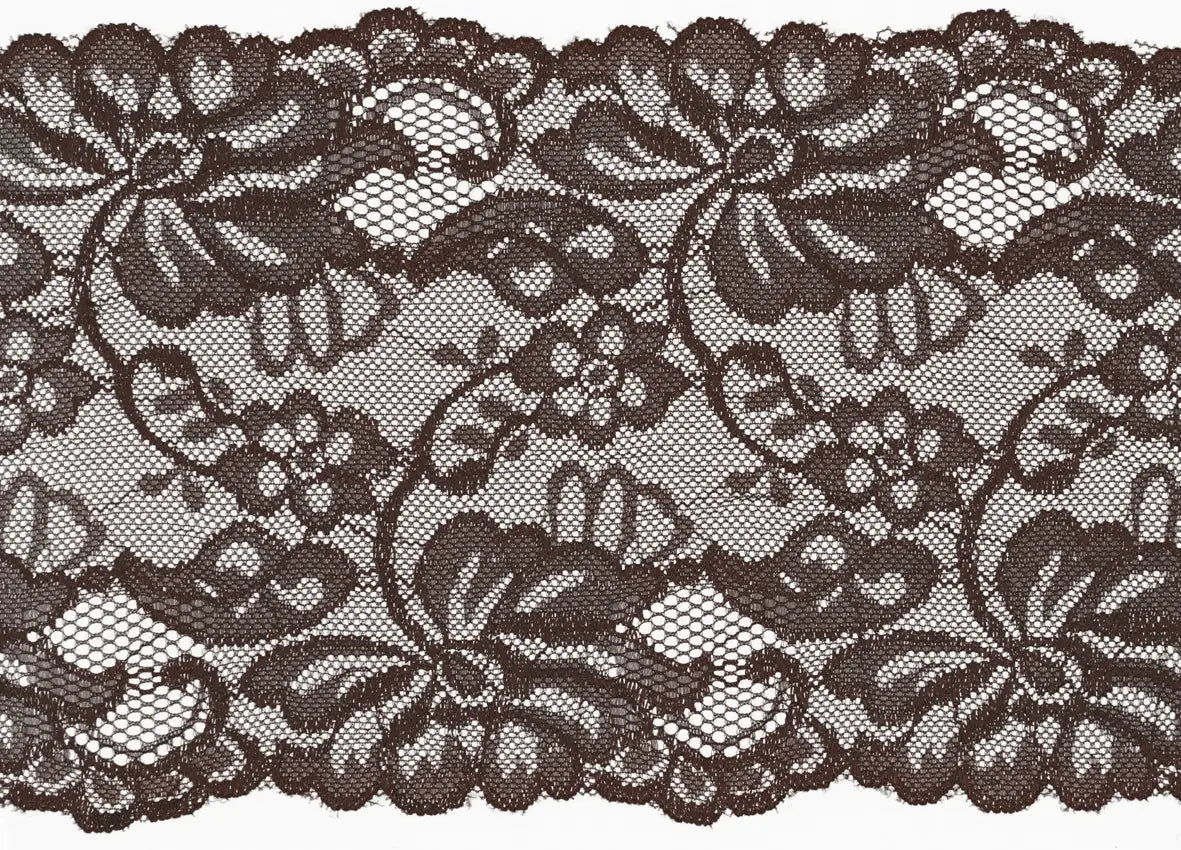 Image avec dentelle élastique 15 cm - choco – disponible chez Šarlotes audumi