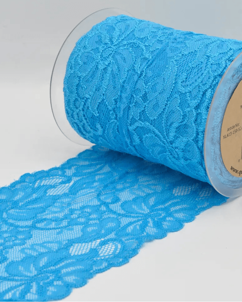 Dentelle élastique - 15 cm - turquoise