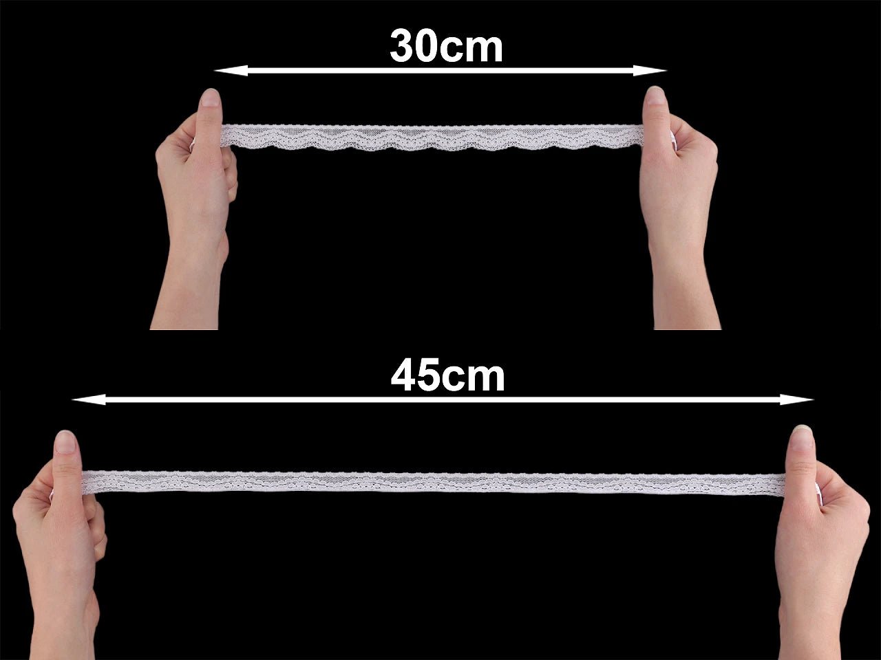 Image avec dentelle élastique 2,5 cm - blanche – disponible chez Šarlotes audumi