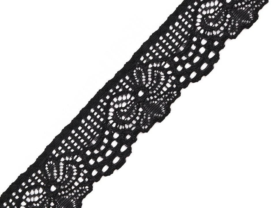 Image de dentelle élastique 3 cm - noire – disponible chez Šarlotes audumi