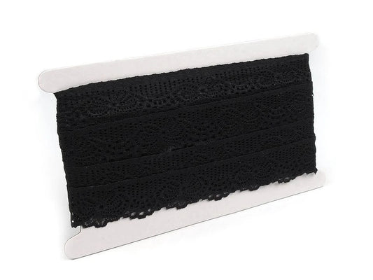 Attēls ar Elastīgā mežģīne 3 cm - melna – pieejams Šarlotes audumi