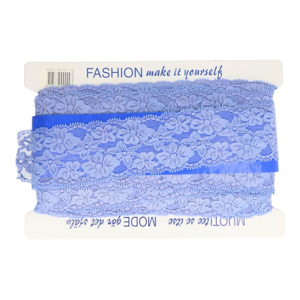Dentelle élastique en nylon - 6,8 cm - lilas